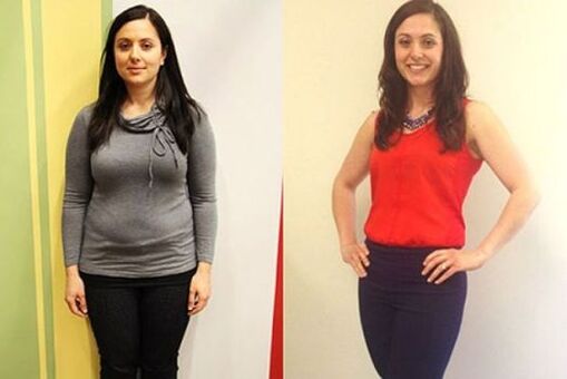 Žena pred a po pohánkovej diéte (1)